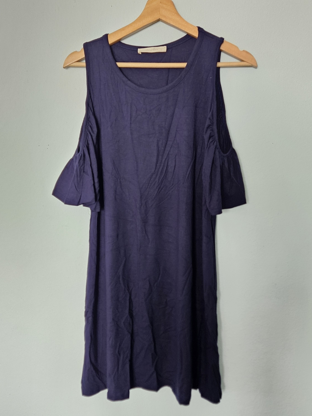 Cold-Shoulder Mini Dress in Navy